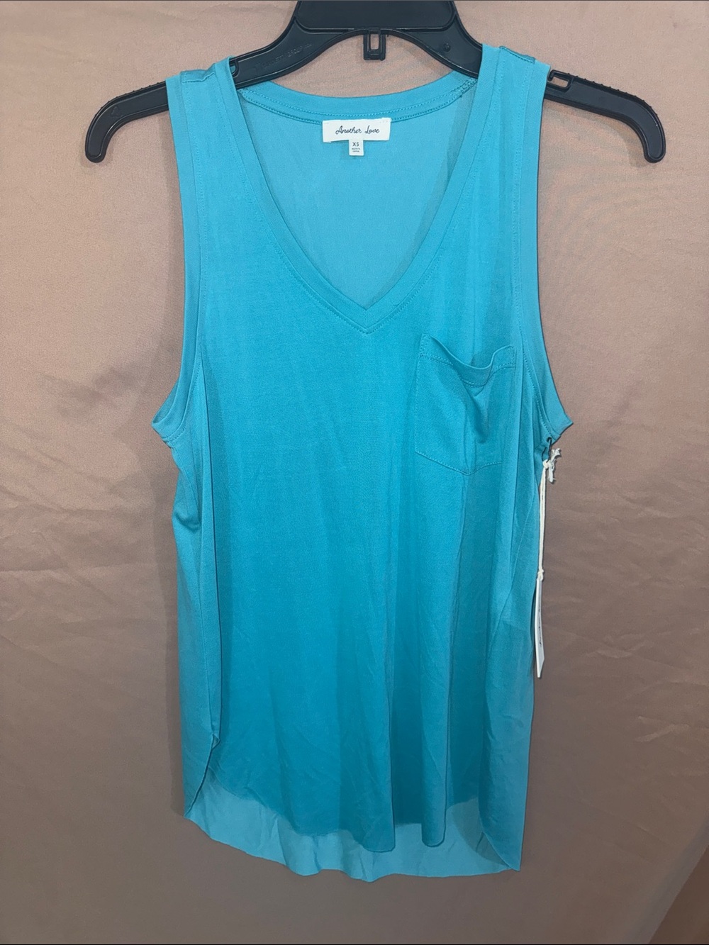 NWT Women’s Another Love XS Teal V-Neck Sleeveless Pocket Tank Top